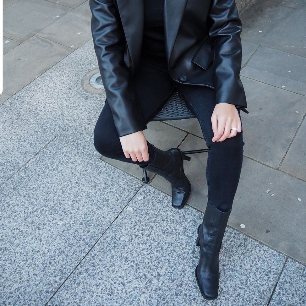Zara heeled leather square ankle boots - Picture 9 of 9